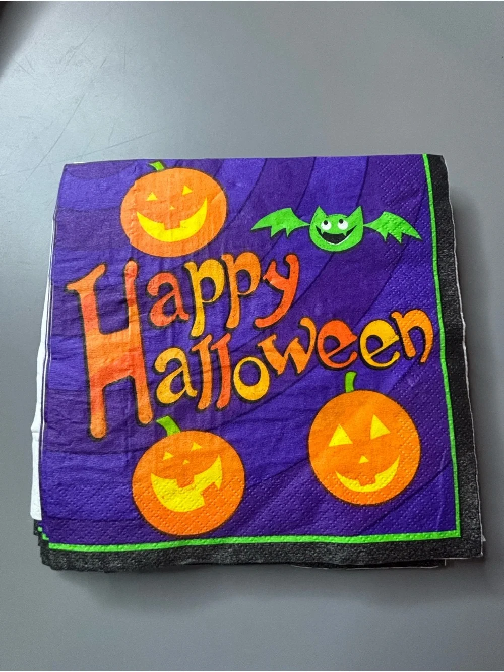 Vintage Bundle Festive Halloween Pumpkin Napkins Purple & Orange NEW Holiday